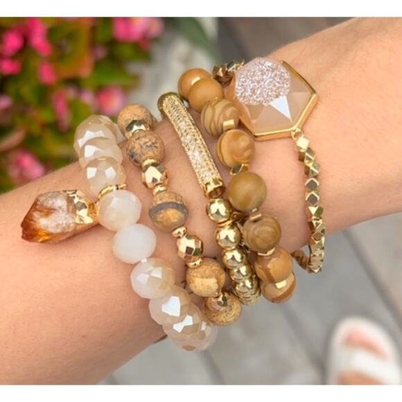 RETAIL $25 Kinsley Armelle Farrah Collection Jasper Bracelet - Picture 2 of 2